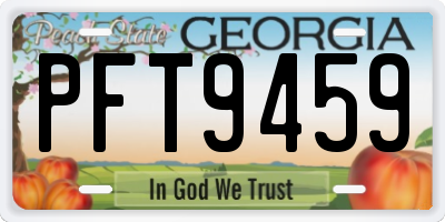 GA license plate PFT9459