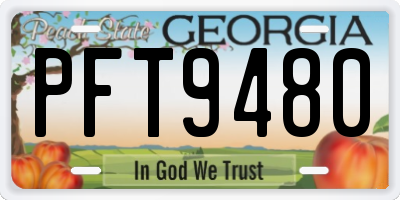 GA license plate PFT9480