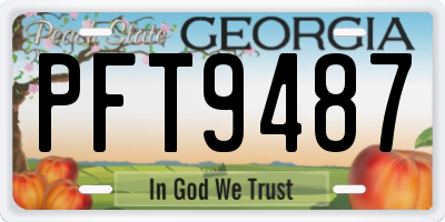 GA license plate PFT9487