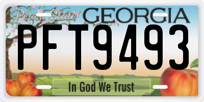 GA license plate PFT9493