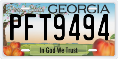 GA license plate PFT9494