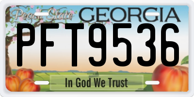 GA license plate PFT9536