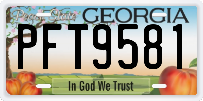 GA license plate PFT9581