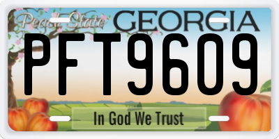 GA license plate PFT9609