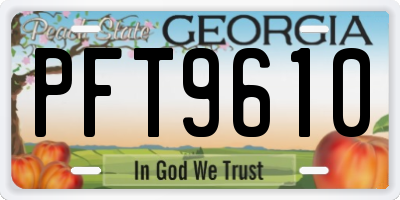 GA license plate PFT9610