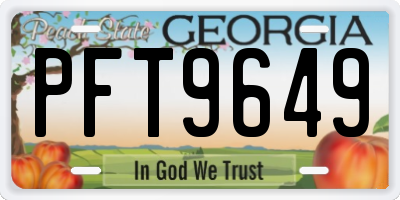 GA license plate PFT9649