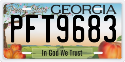 GA license plate PFT9683