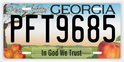 GA license plate PFT9685