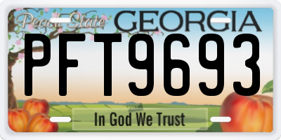 GA license plate PFT9693