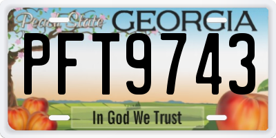 GA license plate PFT9743