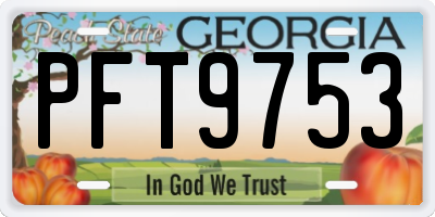 GA license plate PFT9753