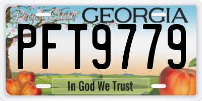 GA license plate PFT9779