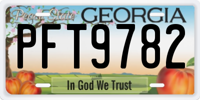 GA license plate PFT9782