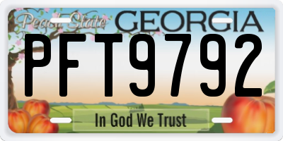 GA license plate PFT9792