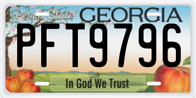 GA license plate PFT9796