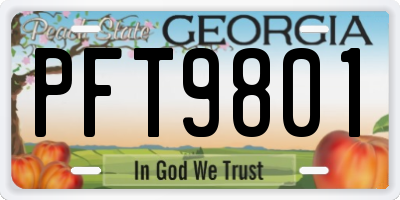 GA license plate PFT9801