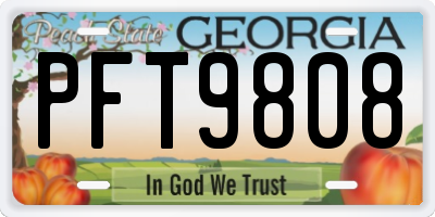 GA license plate PFT9808