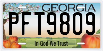 GA license plate PFT9809