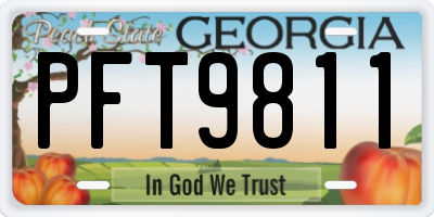 GA license plate PFT9811
