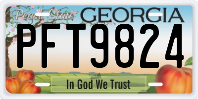 GA license plate PFT9824