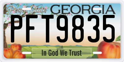 GA license plate PFT9835