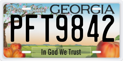 GA license plate PFT9842