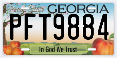 GA license plate PFT9884