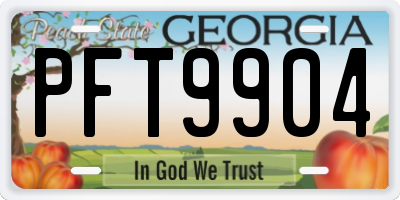 GA license plate PFT9904