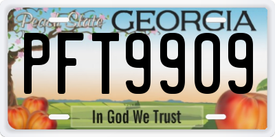 GA license plate PFT9909