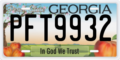 GA license plate PFT9932