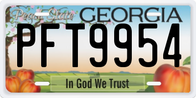GA license plate PFT9954