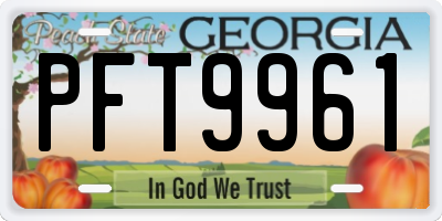 GA license plate PFT9961