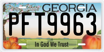 GA license plate PFT9963