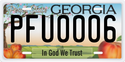 GA license plate PFU0006