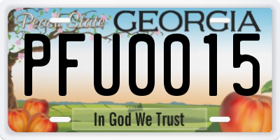 GA license plate PFU0015