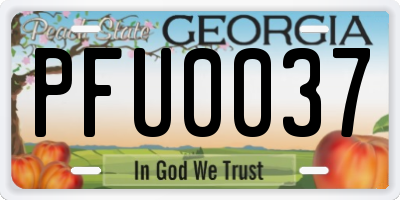 GA license plate PFU0037