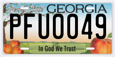 GA license plate PFU0049