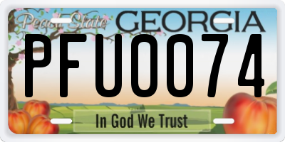 GA license plate PFU0074