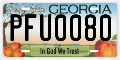 GA license plate PFU0080