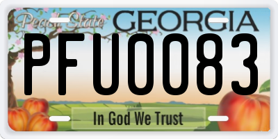 GA license plate PFU0083
