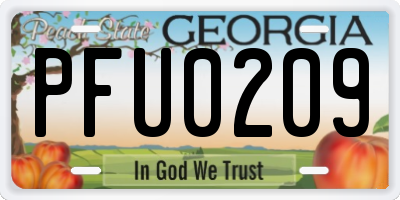 GA license plate PFU0209