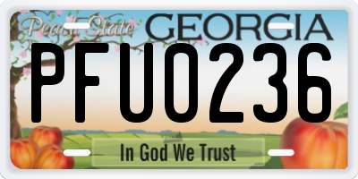 GA license plate PFU0236
