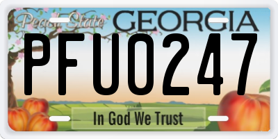GA license plate PFU0247