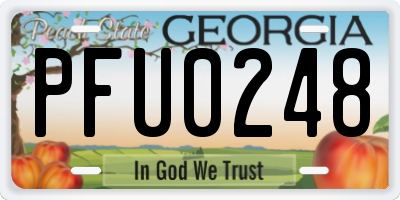 GA license plate PFU0248