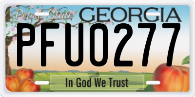 GA license plate PFU0277