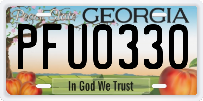 GA license plate PFU0330