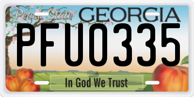 GA license plate PFU0335