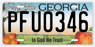 GA license plate PFU0346