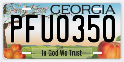 GA license plate PFU0350