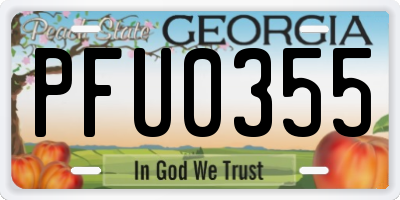 GA license plate PFU0355